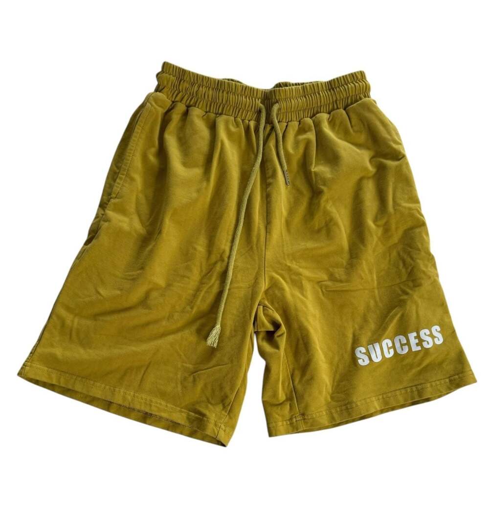 Kersaint 6S Success Graphic Sweat Shorts Mustard Yellow Size M